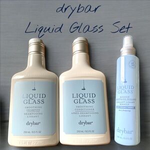 NWT drybar Liquid Glass Set (shampoo, conditioner, smoothing sealant) Full Size